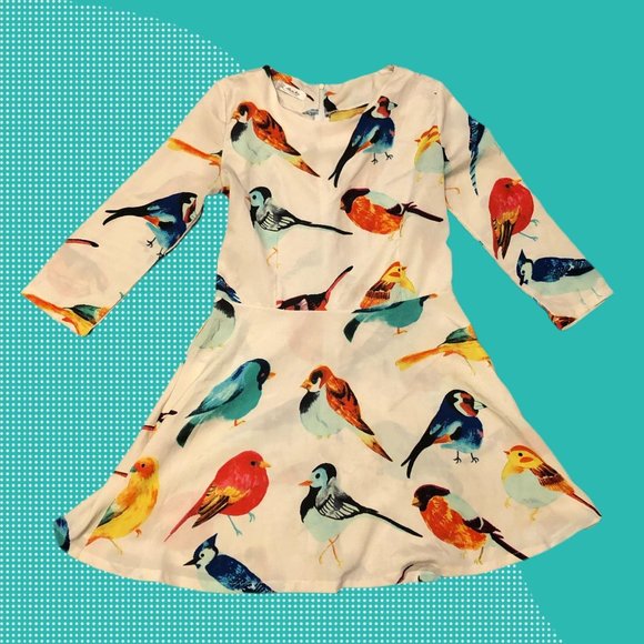 Mel NA Dresses & Skirts - Mei NA Silk bird dress
